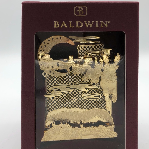 Baldwin Christmas decoration.  Gold plated brass - Picture 1 of 6